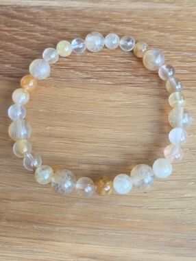 Golden Healer Quartz Beads Bracelet, Stretch, Hand Crafted